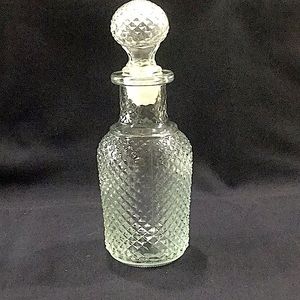 Vintage clear Hobnail oil/vinegar bottle with stopper
